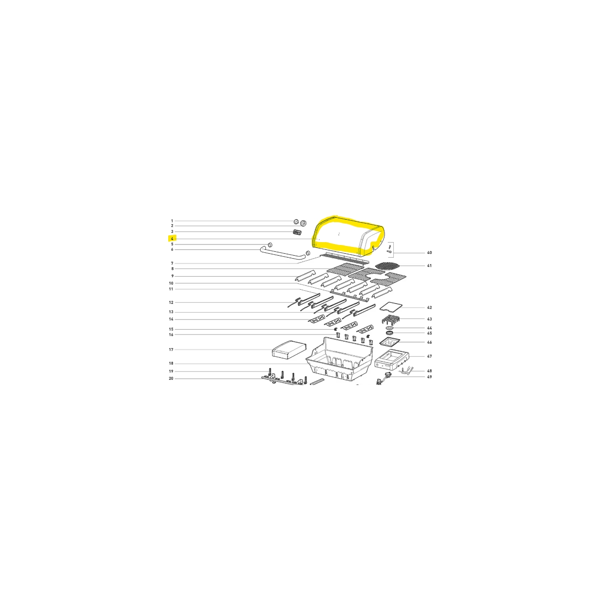 Genesis II 4B Deckeleinheit Edelstahl